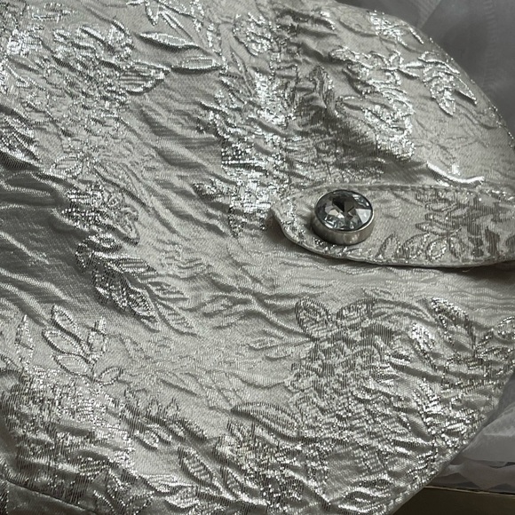 AZALEA WANG Bavani Rhinestone Silver and White Western Boot New in Box Sz 10 - Picture 9 of 12